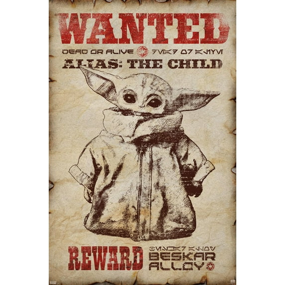 Star Wars: The Mandalorian - Wanted Wall Poster, 14.725" x 22.375"