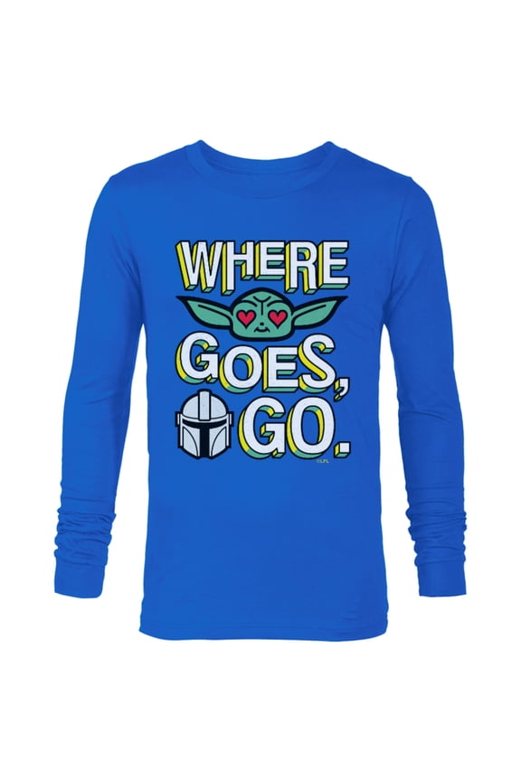 The Mandalorian Where Grogu Goes Bounty Hunters Go - Long Sleeve T-Shirt for Men - Customized-Royal