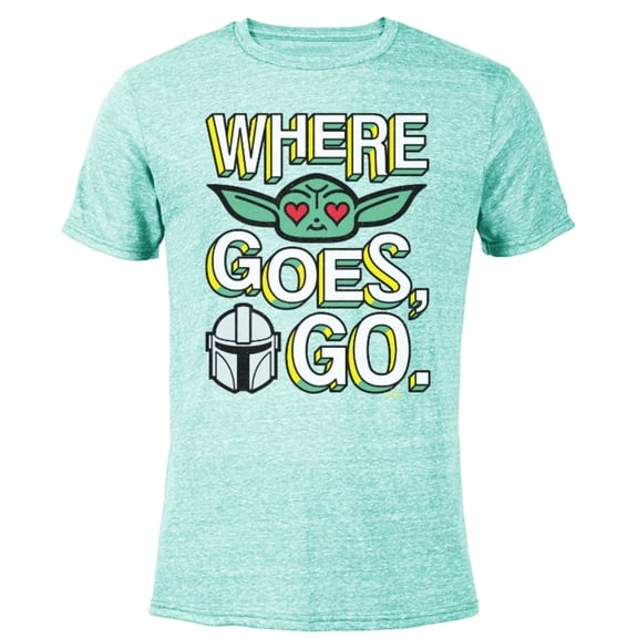 Star Wars The Mandalorian Where Grogu Goes Bounty Hunters Go - Short Sleeve Blended T-Shirt for Adults - Customized-Ocean Blue