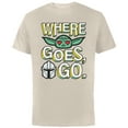 thumbnail image 1 of Star Wars The Mandalorian Where Grogu Goes Bounty Hunters Go - Short Sleeve Cotton T-Shirt for Adults - Customized-Natural, 1 of 5