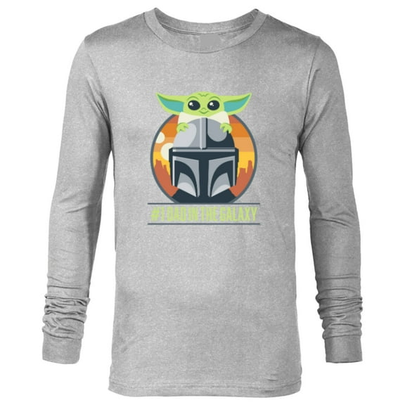 Star Wars The Mandalorian and Grogu #1 Dad in the Galaxy - Long Sleeve T-Shirt for Men - Customized-Athletic Heather