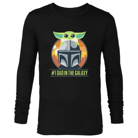 Star Wars The Mandalorian and Grogu #1 Dad in the Galaxy - Long Sleeve T-Shirt for Men - Customized-Black