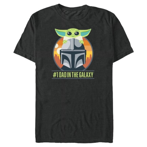 Star Wars The Mandalorian and Grogu #1 Dad in the Galaxy - Short Sleeve Blended T-Shirt for Adults - Customized-Dark Heather