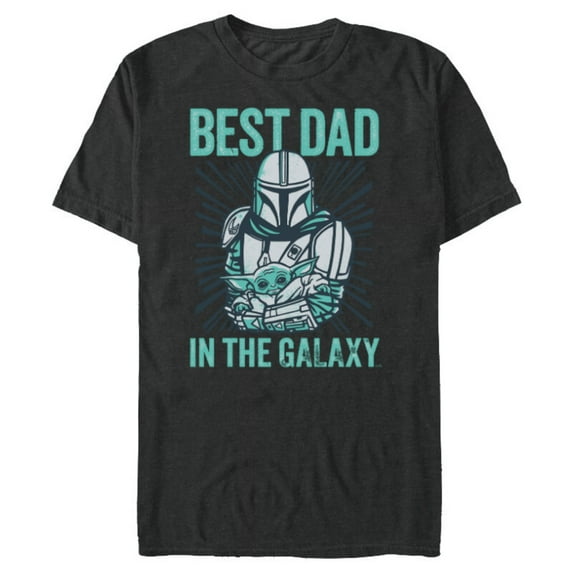 Star Wars The Mandalorian and Grogu Best Dad in the Galaxy - Short Sleeve Blended T-Shirt for Adults - Customized-Dark Heather
