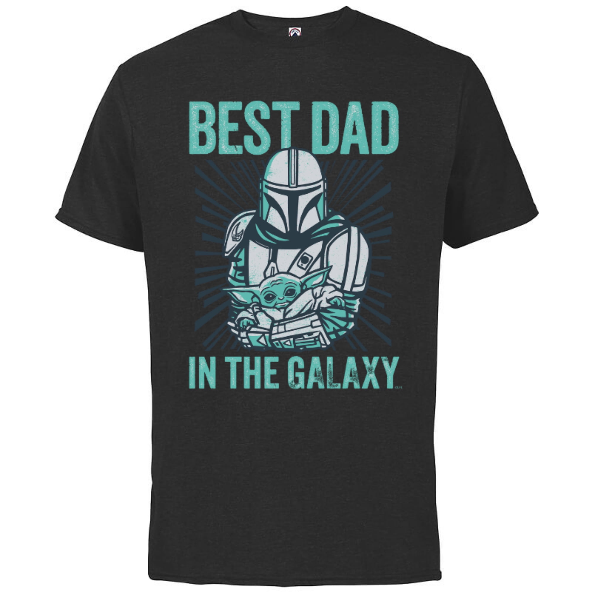 Men's Star Wars: The Mandalorian Best Dad in the Galaxy Grogu and Din  Djarin Graphic Tee Black X Large