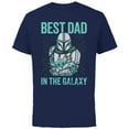 thumbnail image 1 of Star Wars The Mandalorian and Grogu Best Dad in the Galaxy - Short Sleeve Cotton T-Shirt for Adults - Customized-Navy, 1 of 5