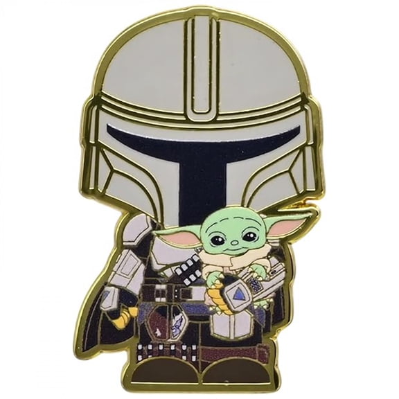 Star Wars The Mandalorian and Grogu Chibi Enamel Pin