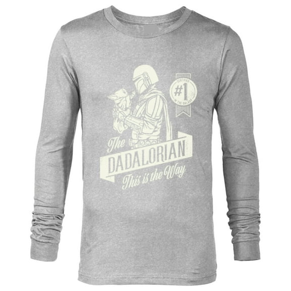 Star Wars The Mandalorian and Grogu Dadalorian Father's Day - Long Sleeve T-Shirt for Men - Customized-Athletic Heather