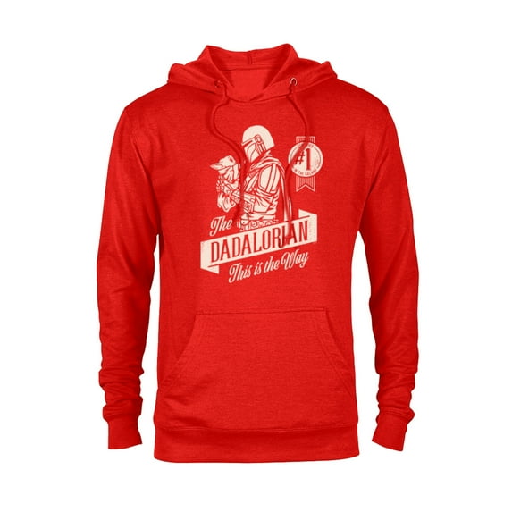 Star Wars The Mandalorian and Grogu Dadalorian Father's Day - Pullover Hoodie for Adults - Customized-Red