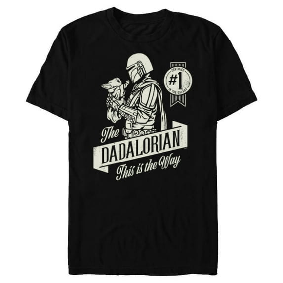 Star Wars The Mandalorian and Grogu Dadalorian Father's Day - Short Sleeve Blended T-Shirt for Adults - Customized-Black