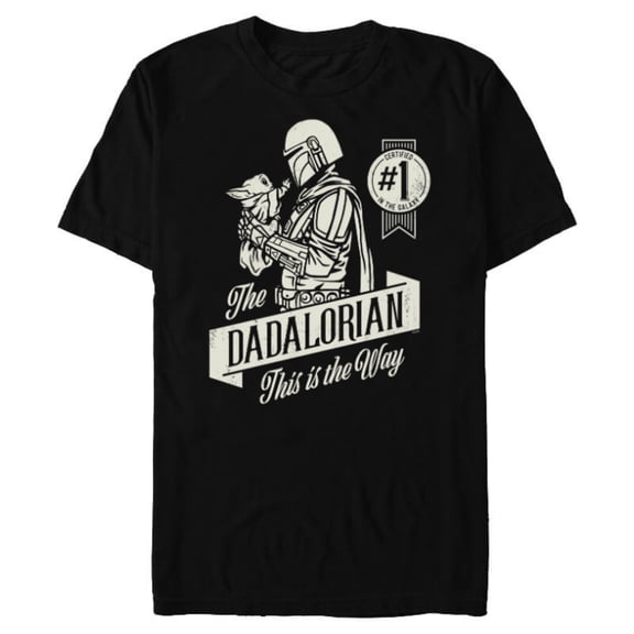 Star Wars The Mandalorian and Grogu Dadalorian Father's Day - Short Sleeve Blended T-Shirt for Adults - Customized-Black