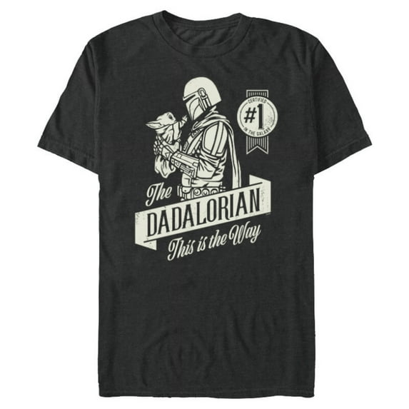 Star Wars The Mandalorian and Grogu Dadalorian Father's Day - Short Sleeve Blended T-Shirt for Adults - Customized-Dark Heather