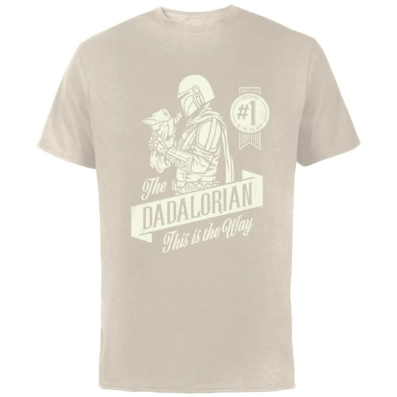 Star Wars The Mandalorian and Grogu Dadalorian Father's Day - Short Sleeve Cotton T-Shirt for Adults - Customized-Natural