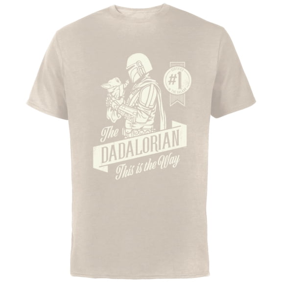 Star Wars The Mandalorian and Grogu Dadalorian Father's Day - Short Sleeve Cotton T-Shirt for Adults - Customized-Natural