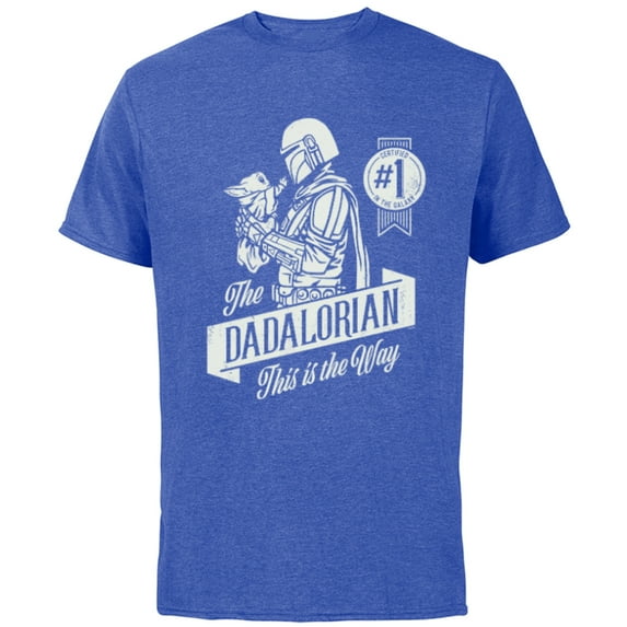 Star Wars The Mandalorian and Grogu Dadalorian Father's Day - Short Sleeve Cotton T-Shirt for Adults - Customized-Royal Heather