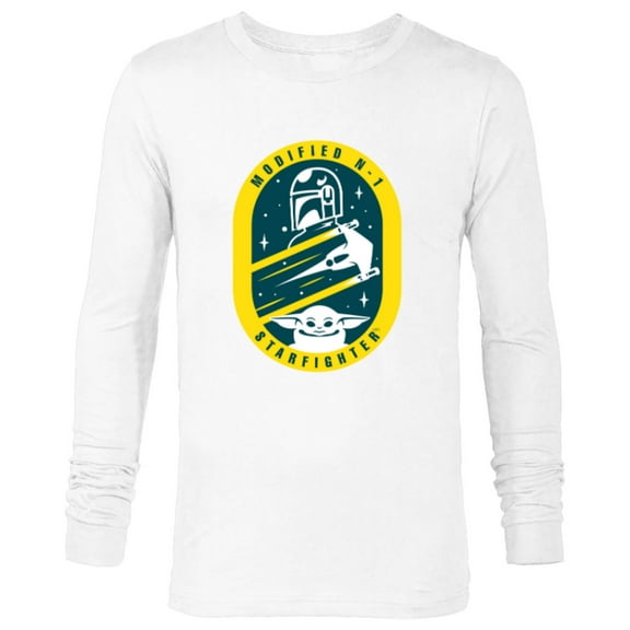 Star Wars The Mandalorian and Grogu Modified N-1 Starfighter - Long Sleeve T-Shirt for Men - Customized-White