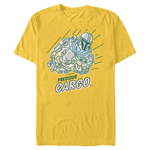 Star Wars The Mandalorian and Grogu Precious Cargo - Short Sleeve Blended T-Shirt for Adults - Customized-Yellow
