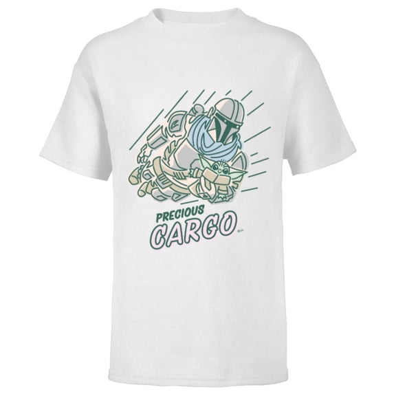 Star Wars The Mandalorian and Grogu Precious Cargo - Short Sleeve T-Shirt for Kids - Customized-White