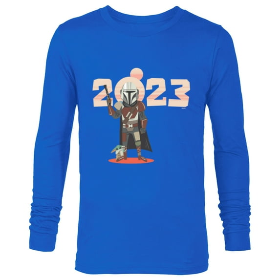 Star Wars The Mandalorian and Grogu Tatooine Suns 2023 - Long Sleeve T-Shirt for Men - Customized-Navy