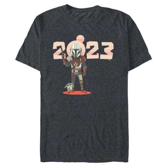 Star Wars The Mandalorian and Grogu Tatooine Suns 2023 - Short Sleeve Blended T-Shirt for Adults - Customized-Navy Heather