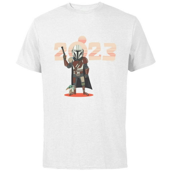 Star Wars The Mandalorian and Grogu Tatooine Suns 2023 - Short Sleeve Cotton T-Shirt for Adults - Customized-White