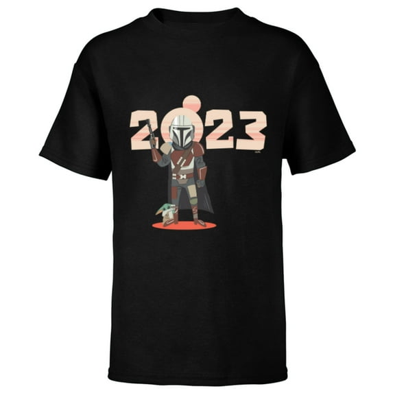 Star Wars The Mandalorian and Grogu Tatooine Suns 2023 - Short Sleeve T-Shirt for Kids - Customized-Black