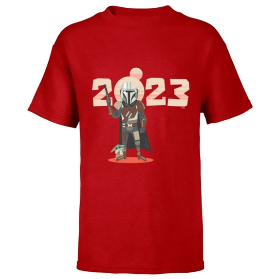 Star Wars The Mandalorian and Grogu Tatooine Suns 2023 - Short Sleeve T-Shirt for Kids - Customized-Red