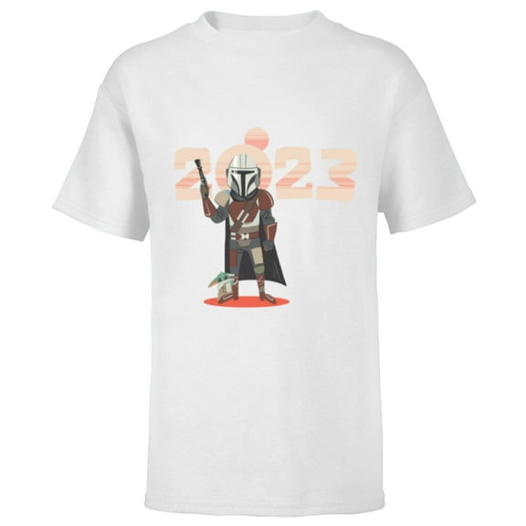 Star Wars The Mandalorian and Grogu Tatooine Suns 2023 - Short Sleeve T-Shirt for Kids - Customized-White