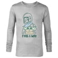 thumbnail image 1 of Star Wars The Mandalorian and Grogu This is the Way Cute - Long Sleeve T-Shirt for Men - Customized-Athletic Heather, 1 of 5