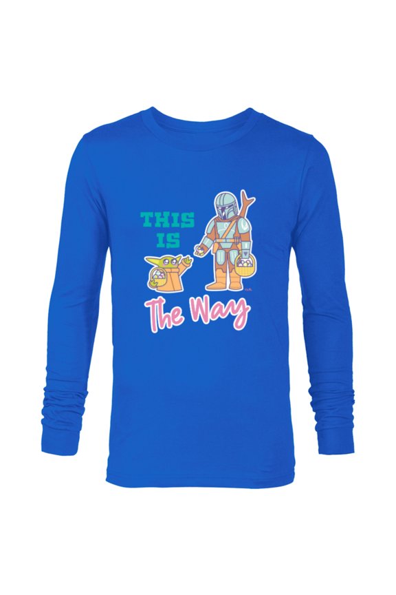 The Mandalorian and Grogu This is the Way Easter - Long Sleeve T-Shirt for Men - Customized-Navy