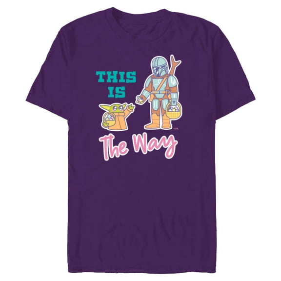 Star Wars The Mandalorian and Grogu This is the Way Easter - Short Sleeve Blended T-Shirt for Adults - Customized-Purple