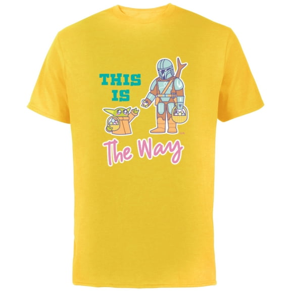 Star Wars The Mandalorian and Grogu This is the Way Easter - Short Sleeve Cotton T-Shirt for Adults - Customized-Yellow