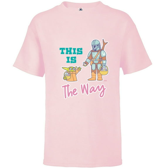 Star Wars The Mandalorian and Grogu This is the Way Easter - Short Sleeve T-Shirt for Kids - Customized-Soft Pink