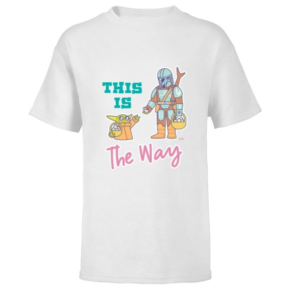Star Wars The Mandalorian and Grogu This is the Way Easter - Short Sleeve T-Shirt for Kids - Customized-White