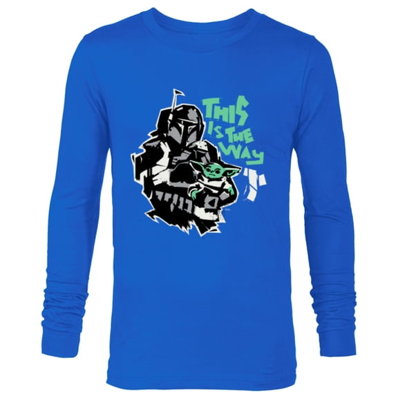 Star Wars The Mandalorian and Grogu This is the Way Raw - Long Sleeve T-Shirt for Men - Customized-Navy