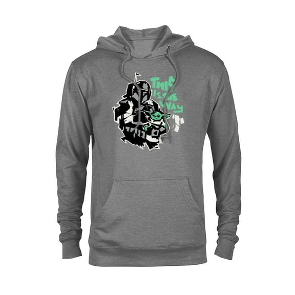 Star Wars The Mandalorian and Grogu This is the Way Raw - Pullover Hoodie for Adults - Customized-Athletic Heather