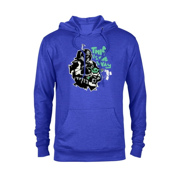 Star Wars The Mandalorian and Grogu This is the Way Raw - Pullover Hoodie for Adults - Customized-Royal