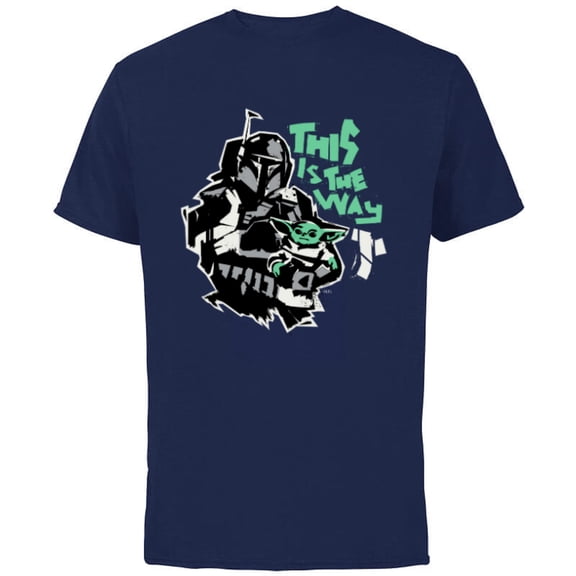 Star Wars The Mandalorian and Grogu This is the Way Raw - Short Sleeve Cotton T-Shirt for Adults - Customized-Navy