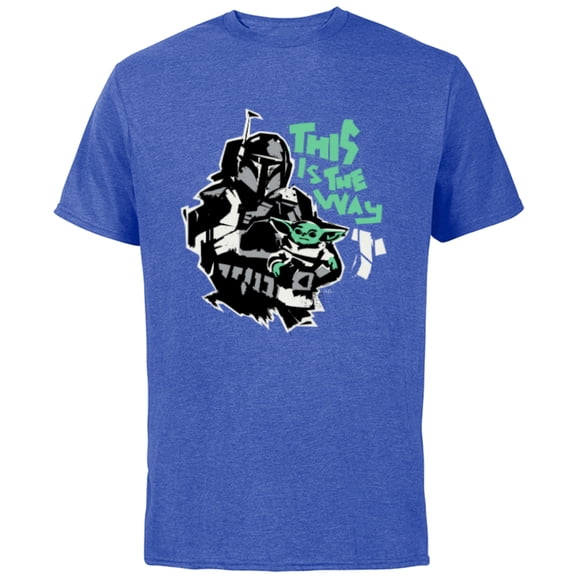 Star Wars The Mandalorian and Grogu This is the Way Raw - Short Sleeve Cotton T-Shirt for Adults - Customized-Royal Heather