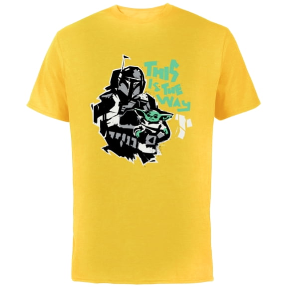 Star Wars The Mandalorian and Grogu This is the Way Raw - Short Sleeve Cotton T-Shirt for Adults - Customized-Yellow