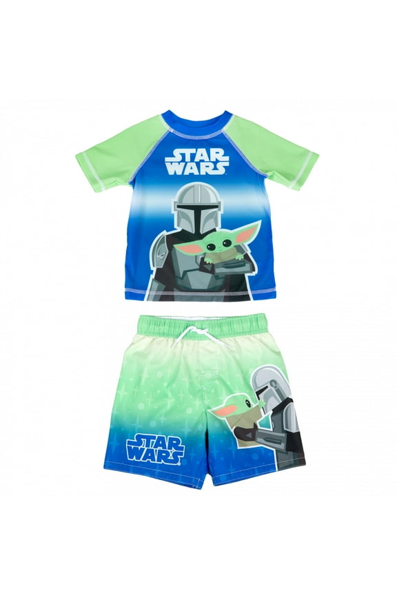 The Mandalorian and Grogu Toddler Swimshorts  and  Rashguard Set-Toddler 2T