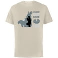 thumbnail image 1 of Star Wars The Mandalorian and Grogu Where Dad Goes I Go - Short Sleeve Cotton T-Shirt for Adults - Customized-Natural, 1 of 5