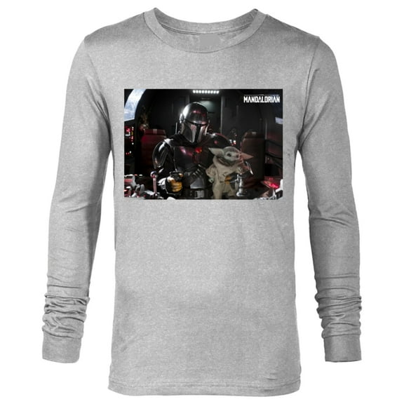 Star Wars The Mandalorian and The Child Pilot and Co-Pilot - Long Sleeve T-Shirt for Men - Customized-Athletic Heather