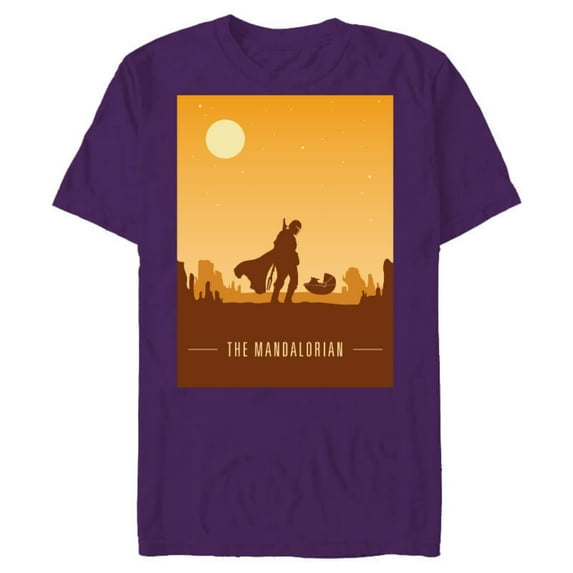 Star Wars The Mandalorian and The Child Poster - Short Sleeve Blended T-Shirt for Adults - Customized-Purple