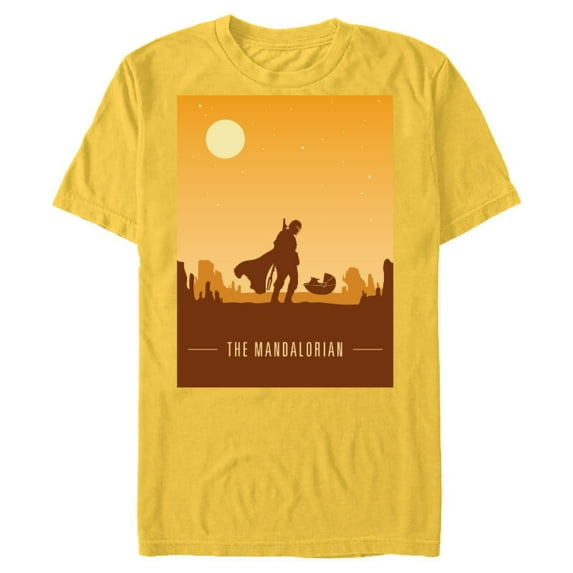 Star Wars The Mandalorian and The Child Poster - Short Sleeve Blended T-Shirt for Adults - Customized-Yellow