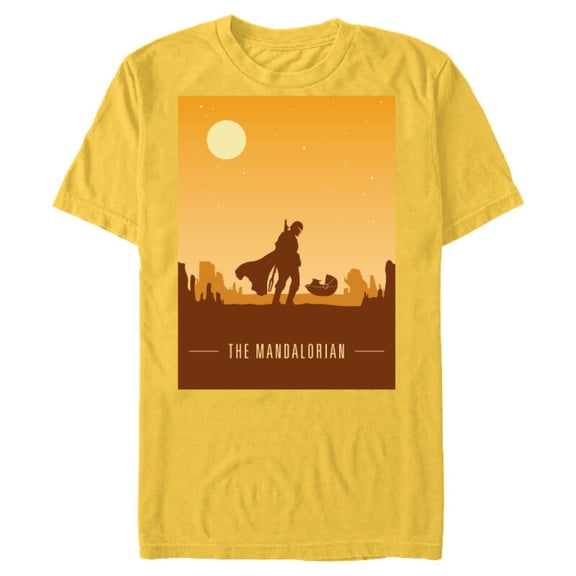 Star Wars The Mandalorian and The Child Poster - Short Sleeve Blended T-Shirt for Adults - Customized-Yellow