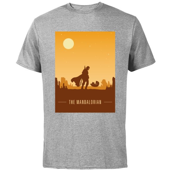 Star Wars The Mandalorian and The Child Poster - Short Sleeve Cotton T-Shirt for Adults - Customized-Athletic Heather
