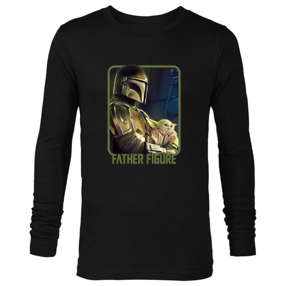 Star Wars The Mandalorian and the Child Father Figure - Long Sleeve T-Shirt for Men - Customized-Black