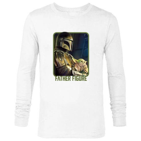 Star Wars The Mandalorian and the Child Father Figure - Long Sleeve T-Shirt for Men - Customized-White