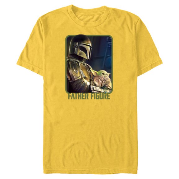 Star Wars The Mandalorian and the Child Father Figure - Short Sleeve Blended T-Shirt for Adults - Customized-Yellow